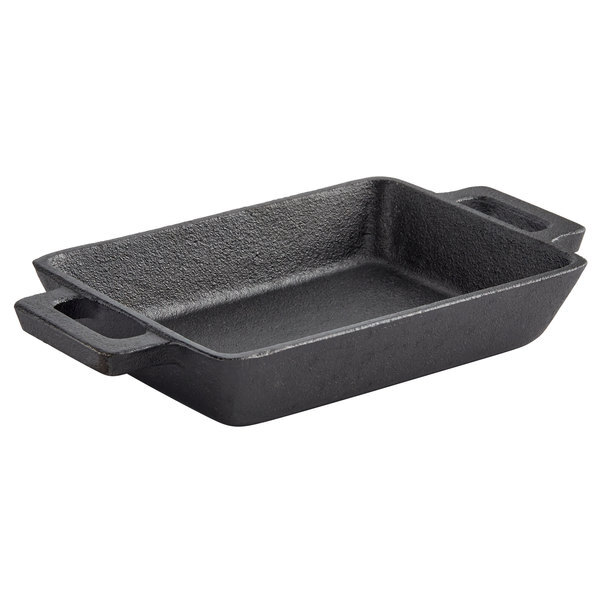 Valor 10 oz. Pre-Seasoned Mini Cast Iron Rectangular Casserole Dish