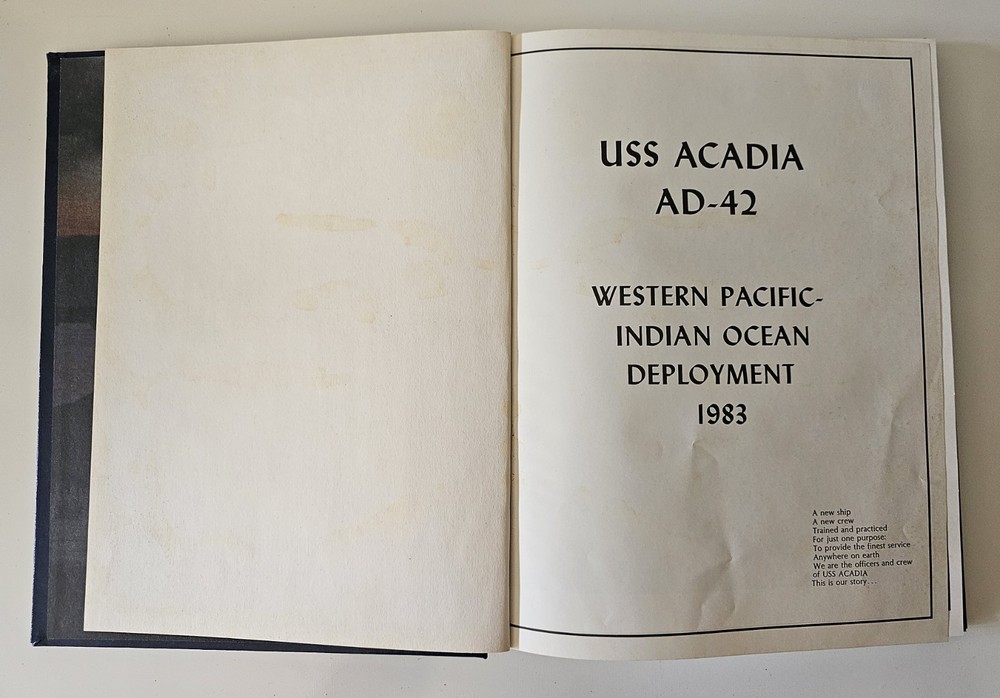 USS Acadia (AD-42) Westpac 1983 Deployment Cruise Book