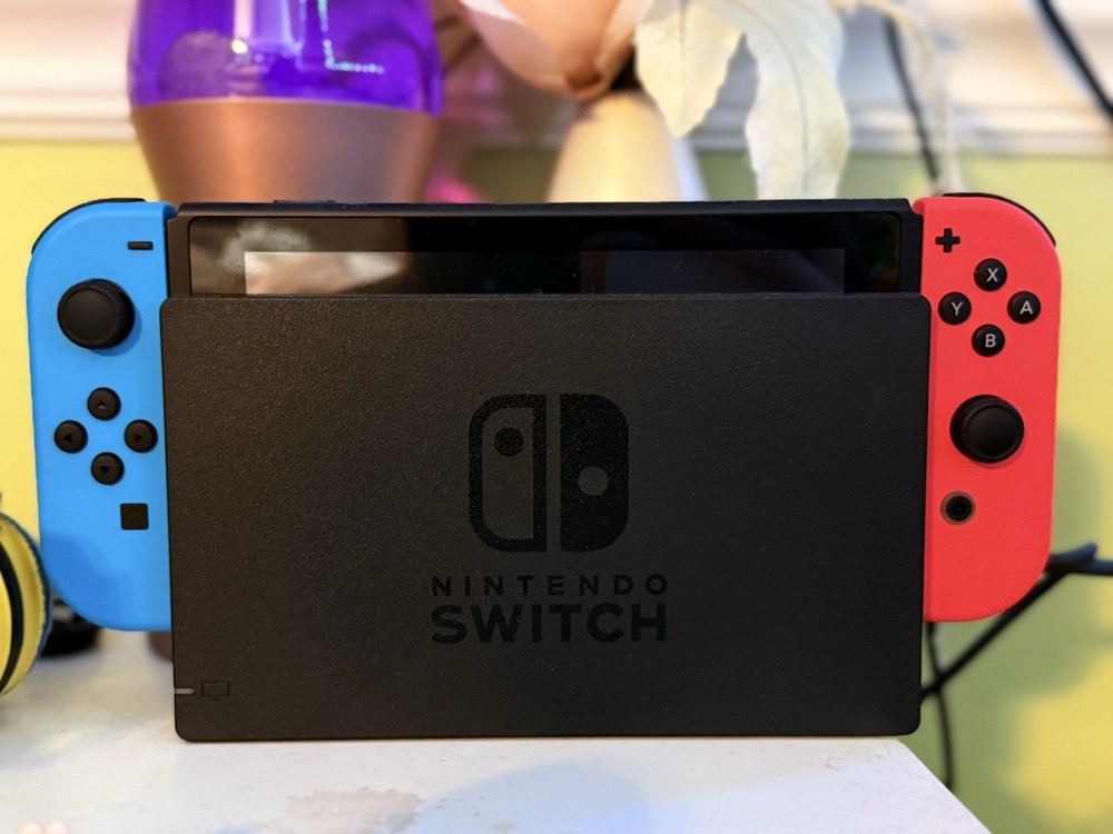 Nintendo Switch Console Bundle Neon Red/Blue Joy-Con Dock Case Controller Grip