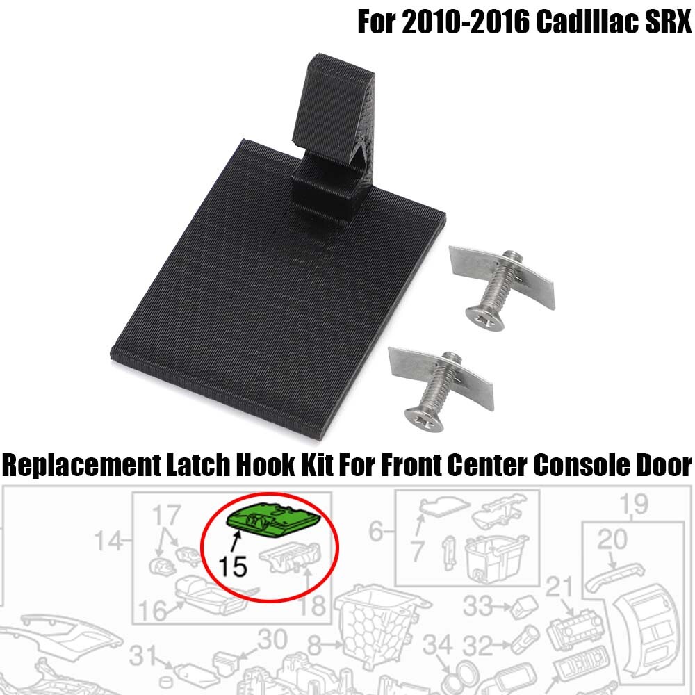 Center Console Door Replacement Latch Hook Hardware Kit For 10-2016 Cadillac SRX