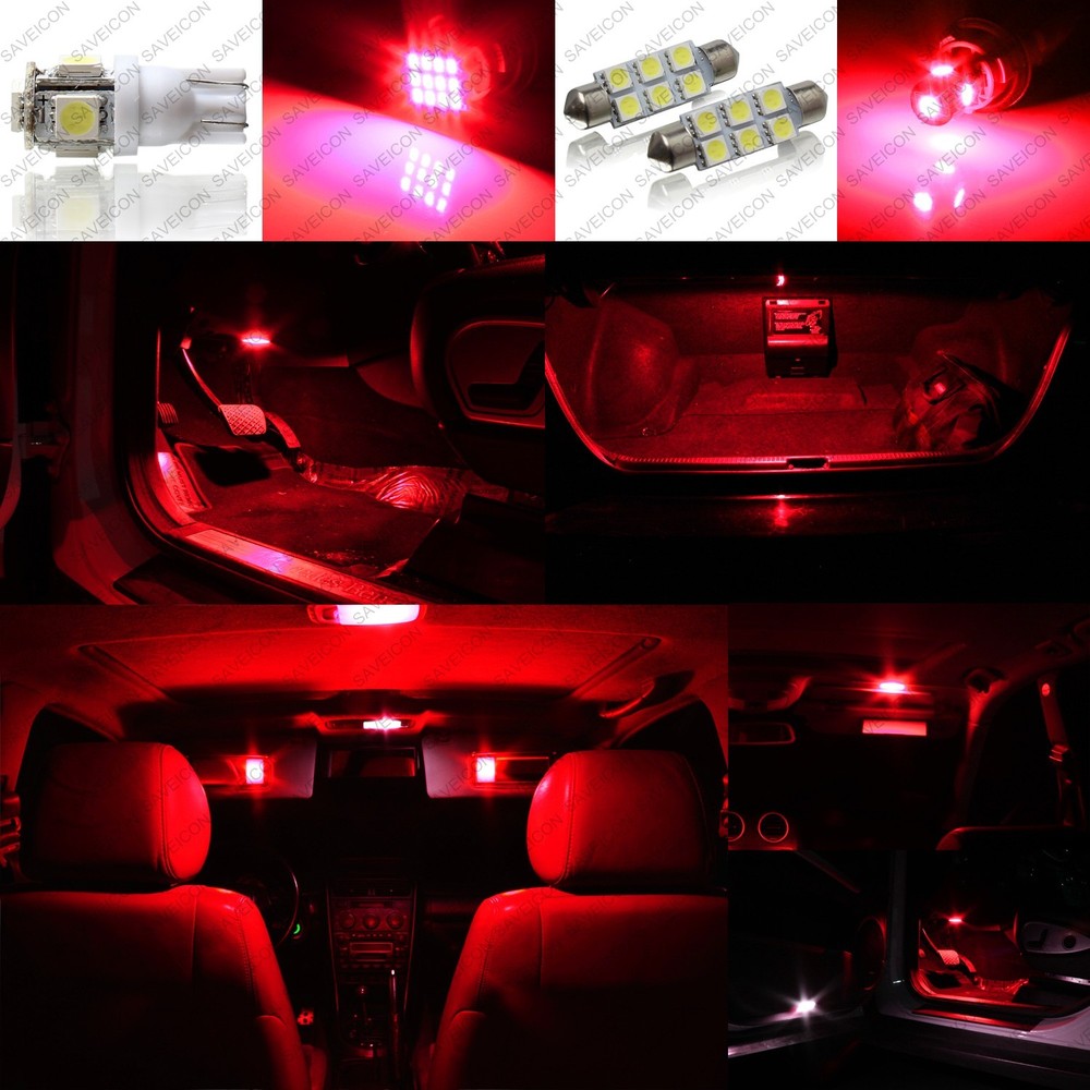 9 x Red LED Interior Light Package For 2012 - 2018 Ford Focus + PRY TOOL
