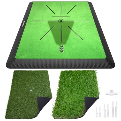 Golf Hitting Mat, Golf Training Mat for Swing Path Rough-Fairway-Tracks mat
