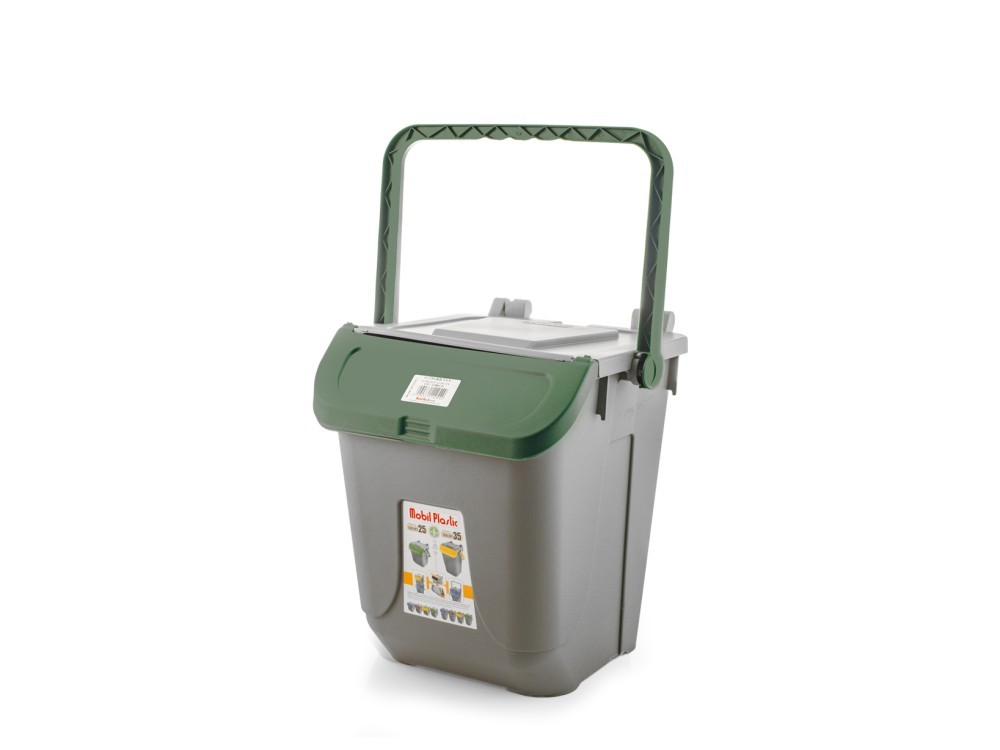 SSS Ecological Trash Can With Green Lid 25L