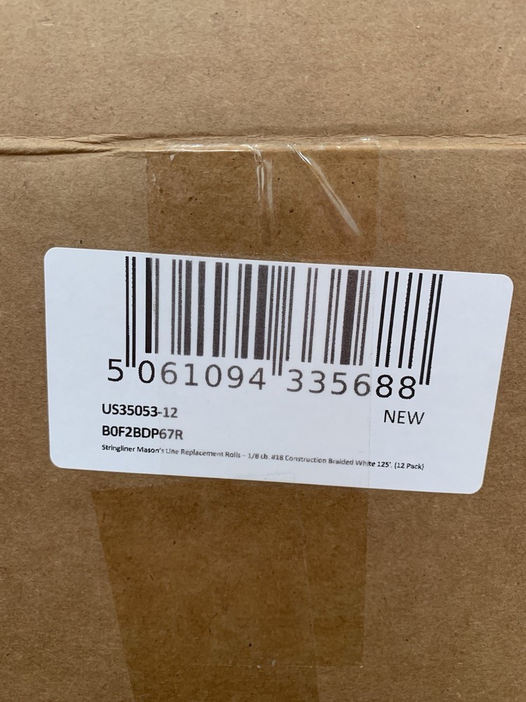 12 Pieces Stringliner Reloadable #18 Nylon Construction Line Braided White 125FT