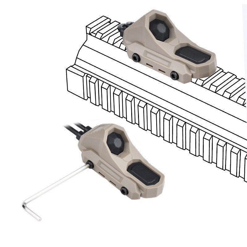 Airsof Remote Dual Control Pressure Switch Laser Crane Flashlight For OGL Aim BK
