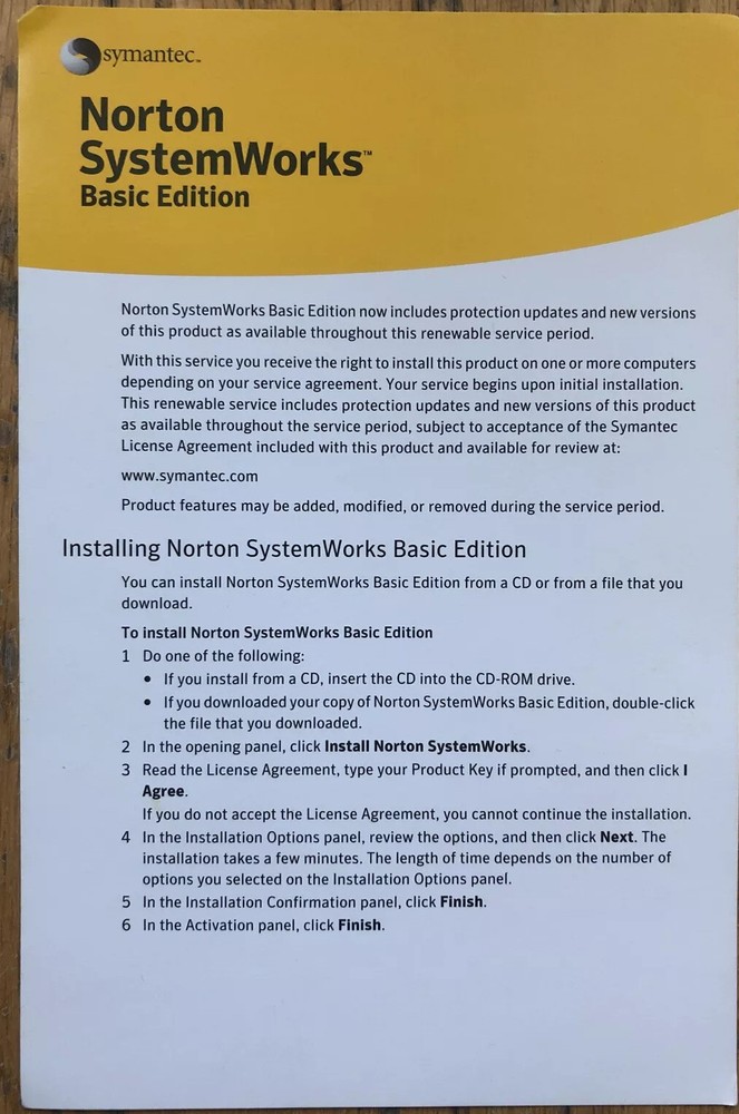 Norton SystemWorks Basic Edition 12.0