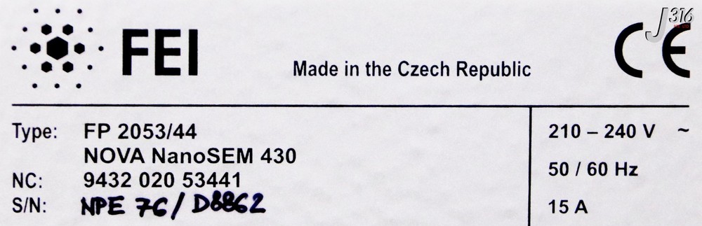 38981 FEI ELECTRON MICROSCOPE, NOVA NANOSEM 430