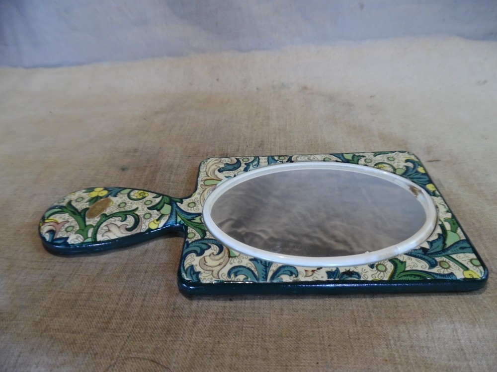 Old Lacquered Pocket Hand Mirror Japan