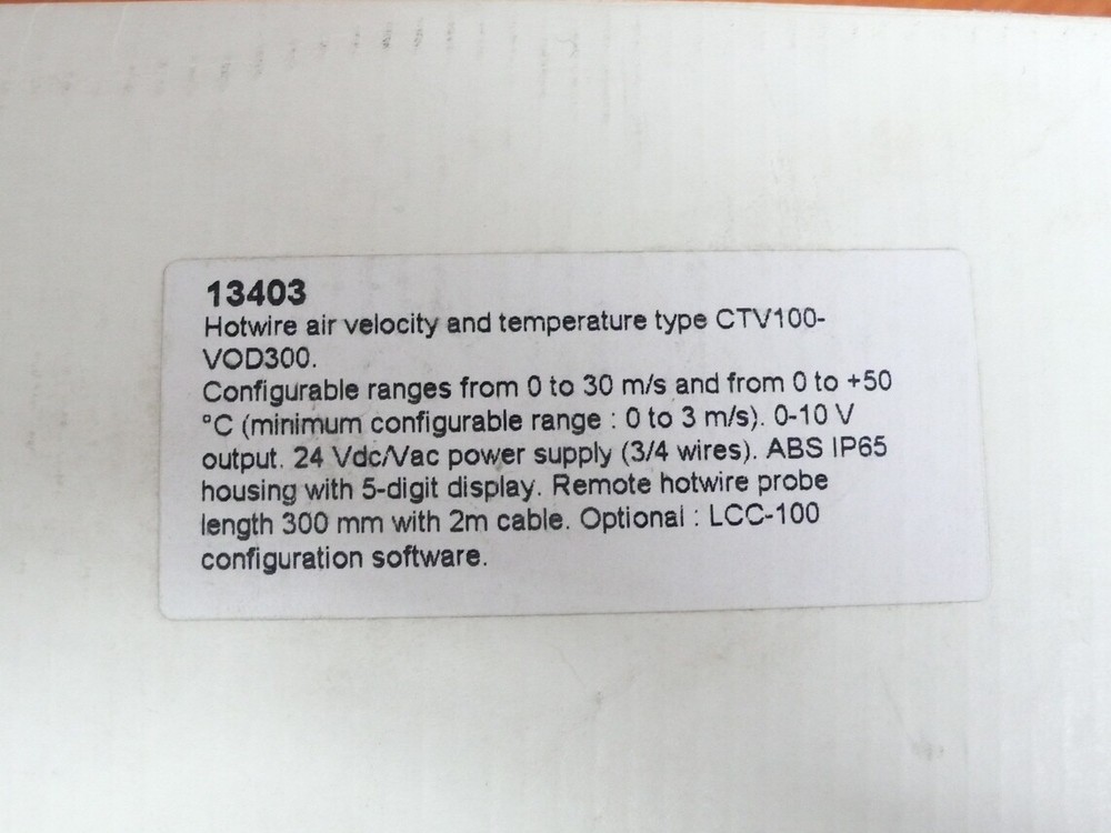 Kimo CTV100-VOD300 Temperature & Air velocity transmitter
