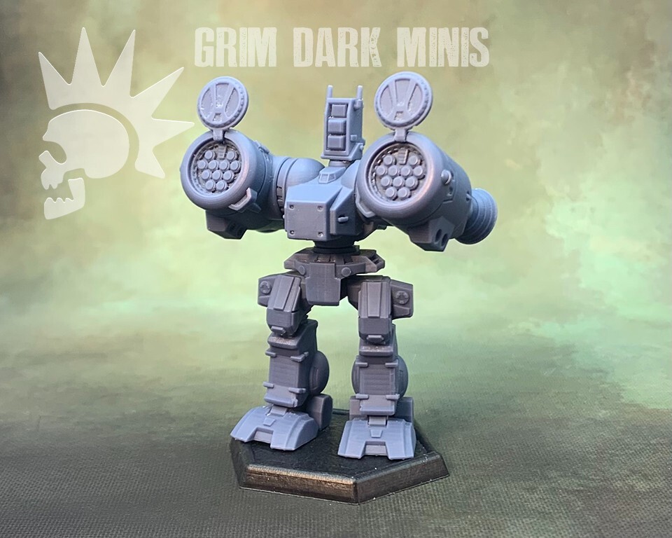 BTech Scale - Longbow proxy mech - large missiles (retro style)