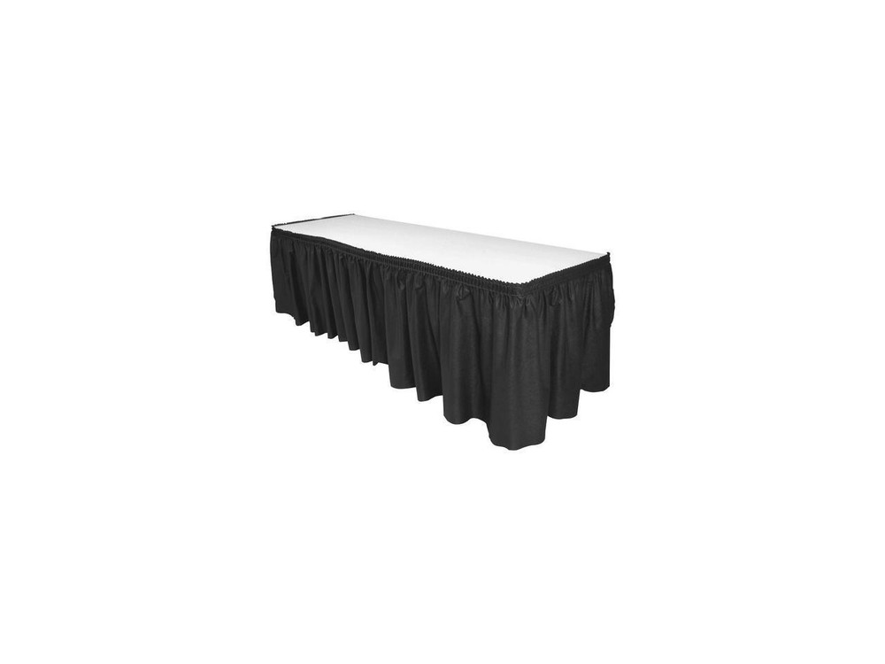 Table Skirting Pleated Polyester 29"x14 ft. Black