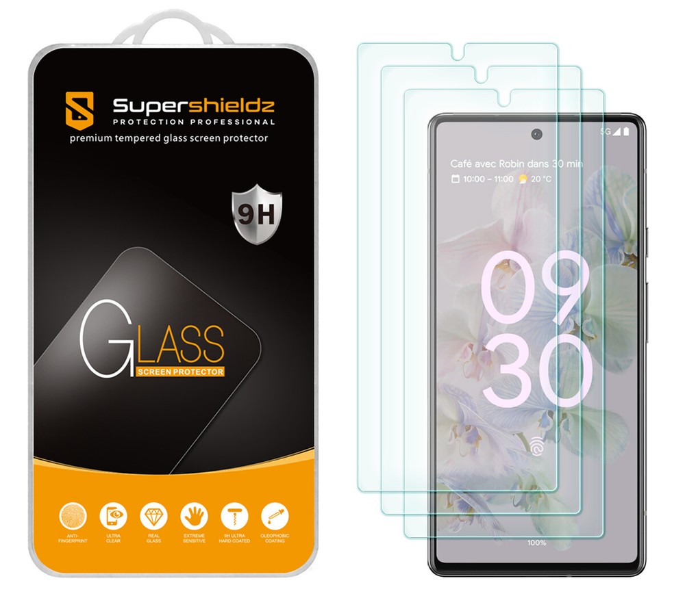 [3-Pack] Supershieldz Tempered Glass Screen Protector for Google Pixel 6a