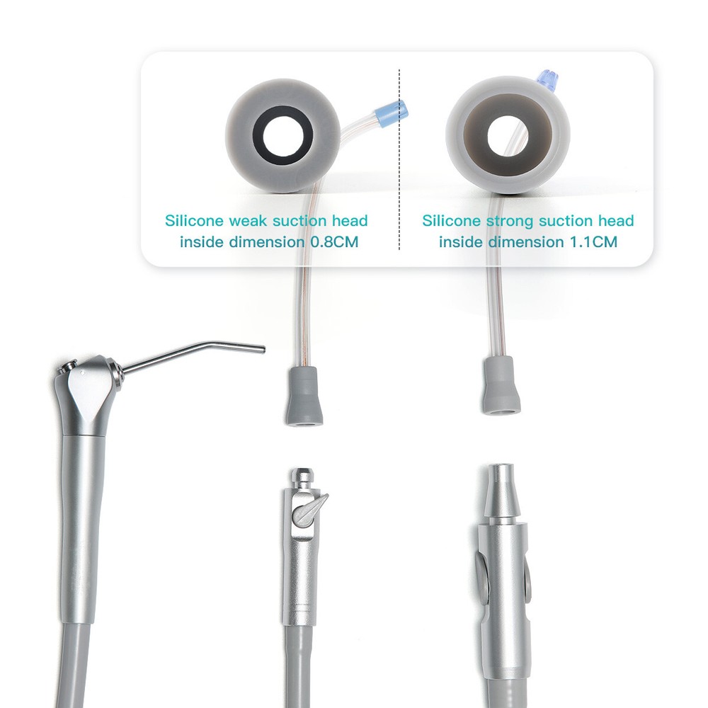 Dental Saliva Ejector Weak/Strong Suction Rubber Snap Tip Adapter Replacement