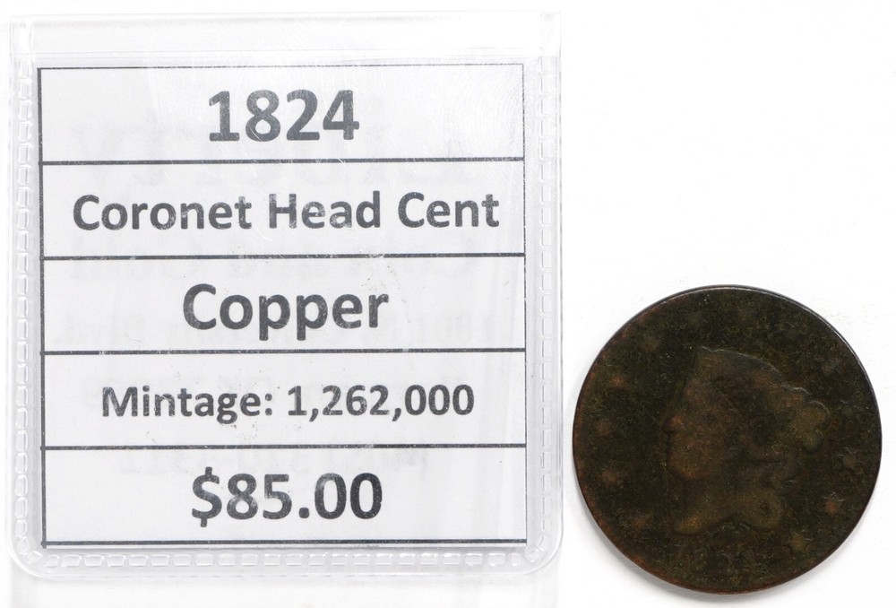 1824 Coronet Head Lg. Cent