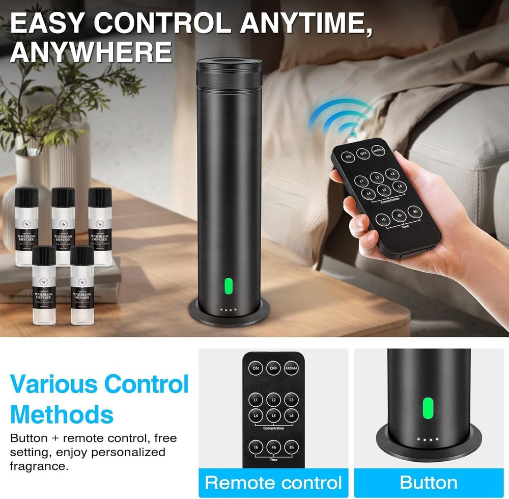 Waterless Scent Diffuser Starter Kit - Suitable for Home and Hotel Black