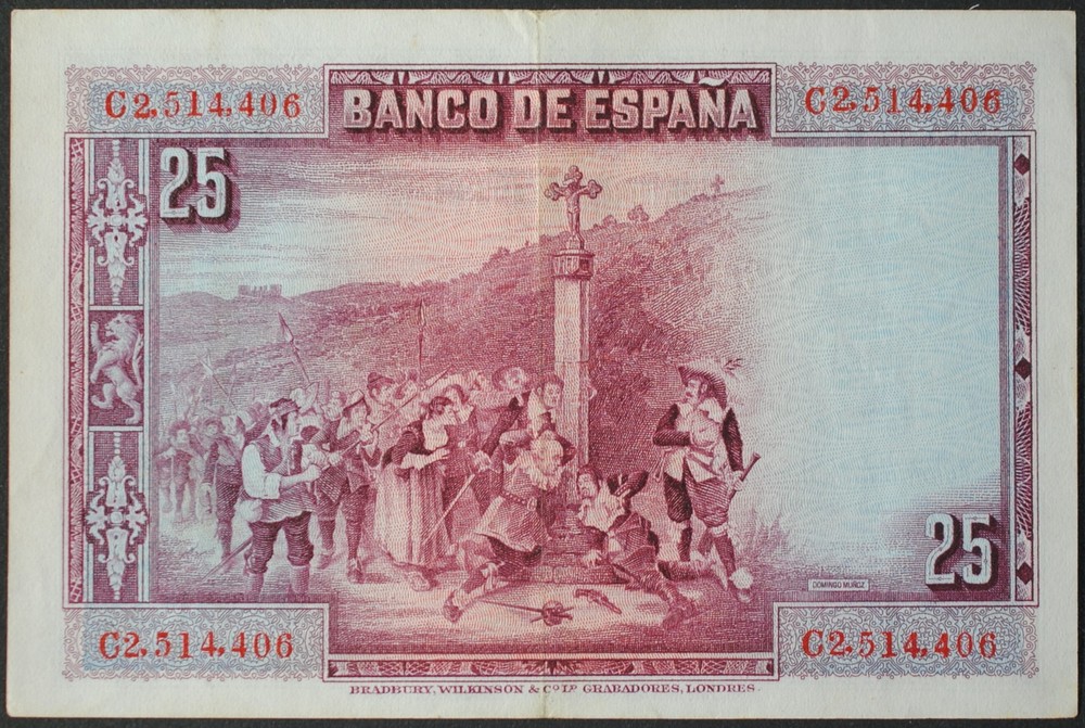 Spain P74b 25 Pesetas XF