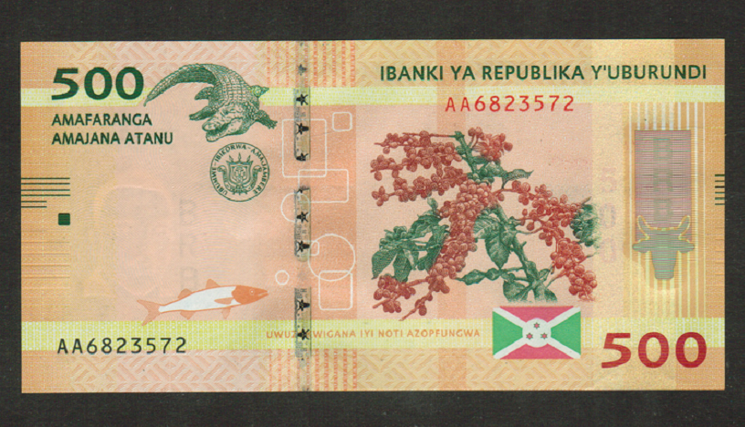 BURUNDI BANKNOTE 500 FRANCS 2015 UNC