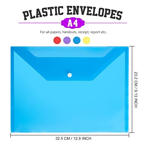 Plastic File Folders for Documents PCS File Folders, ASize Plastic Folders, 4