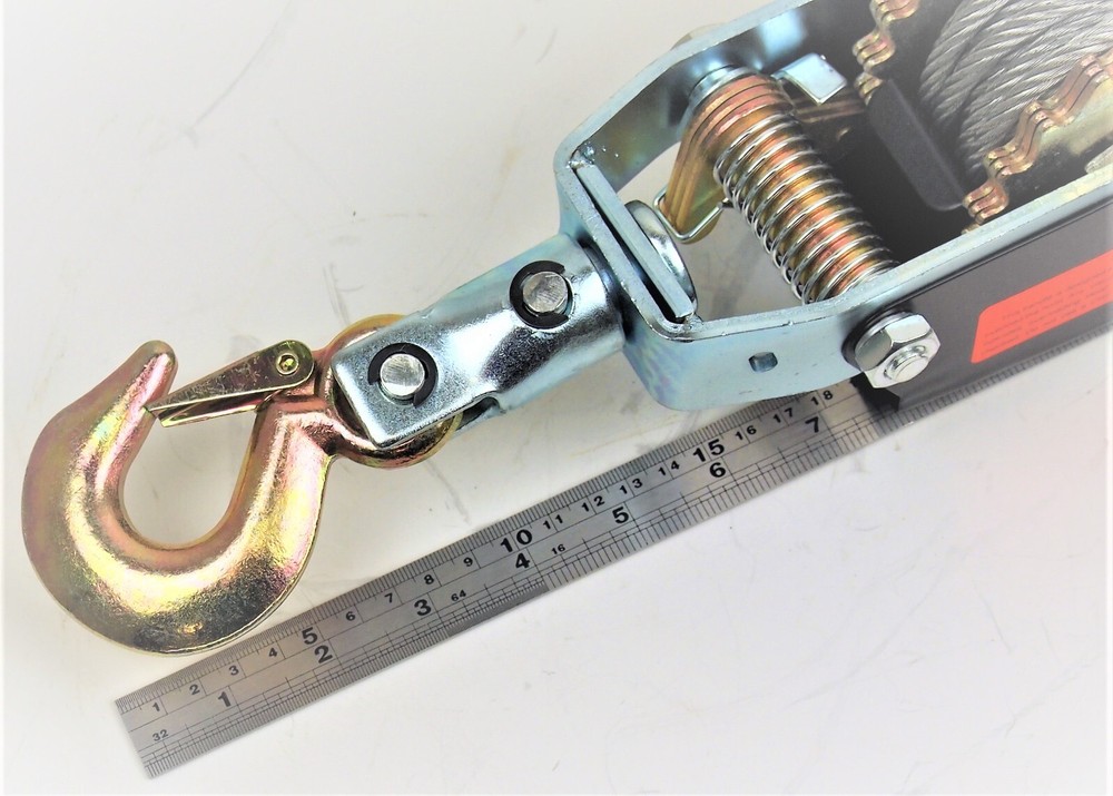 4 Ton H.D. Hand Cable Puller 3 Hooks Pulling Come A Long Gear Steel Cable