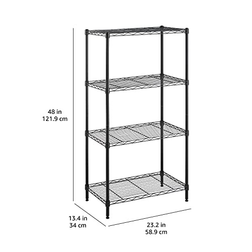 Amazon Basics 4-Shelf Steel Wire Storage Rack, Adjustable, Sturdy, Easy Assembly