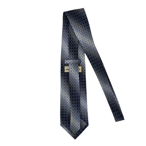 Pronto Uomo Gray Blue Square 100% Silk Tie-Extra Long