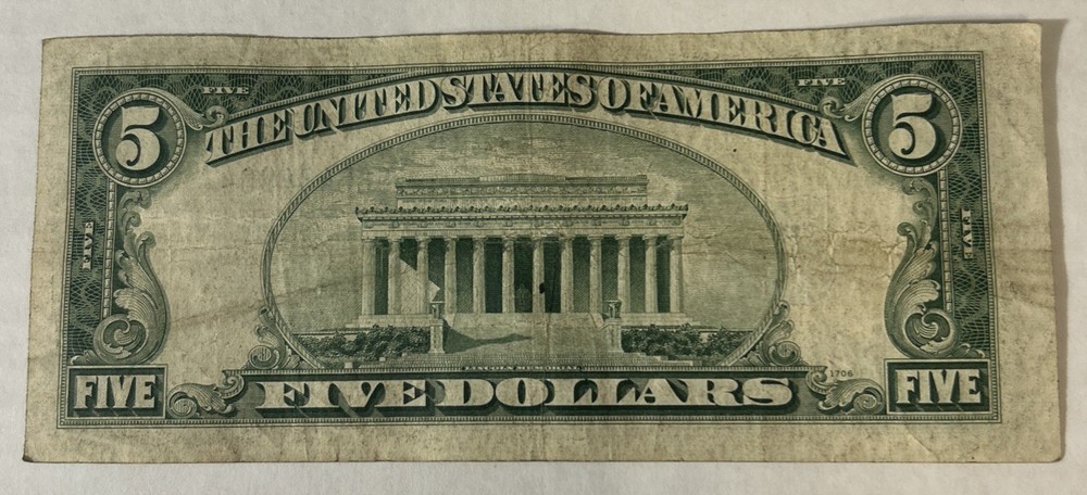 1934 C $5 Five Dollar Silver Certificate ~ Circulated