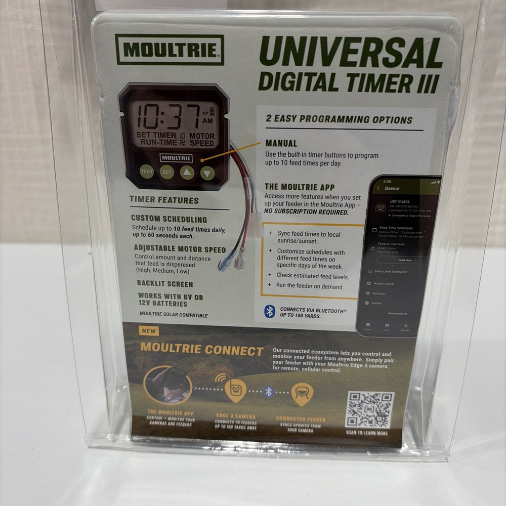 Moultrie Universal Digital Timer III Programmable Feeder Timer Black (MFA-15095)