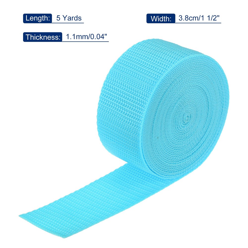 Lightweight Polypropylene Webbing Strap 3.8cm 5 Yard Light Blue