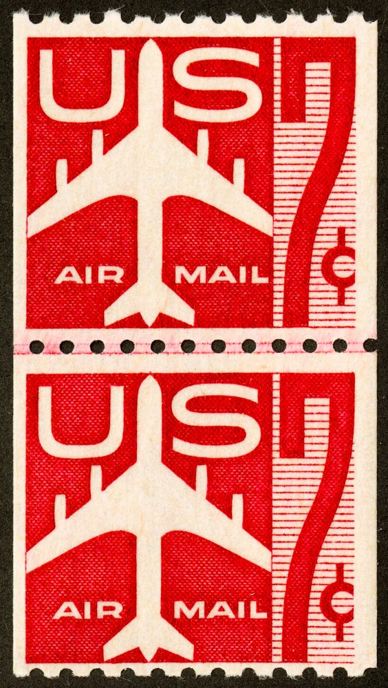 US Stamps # C61 MNH Airmail Line Pair