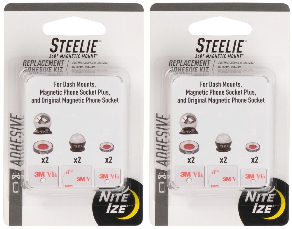 Nite Ize Steelie 360° Magnetic Mount Replacement Adhesive Kit (2-Pack)