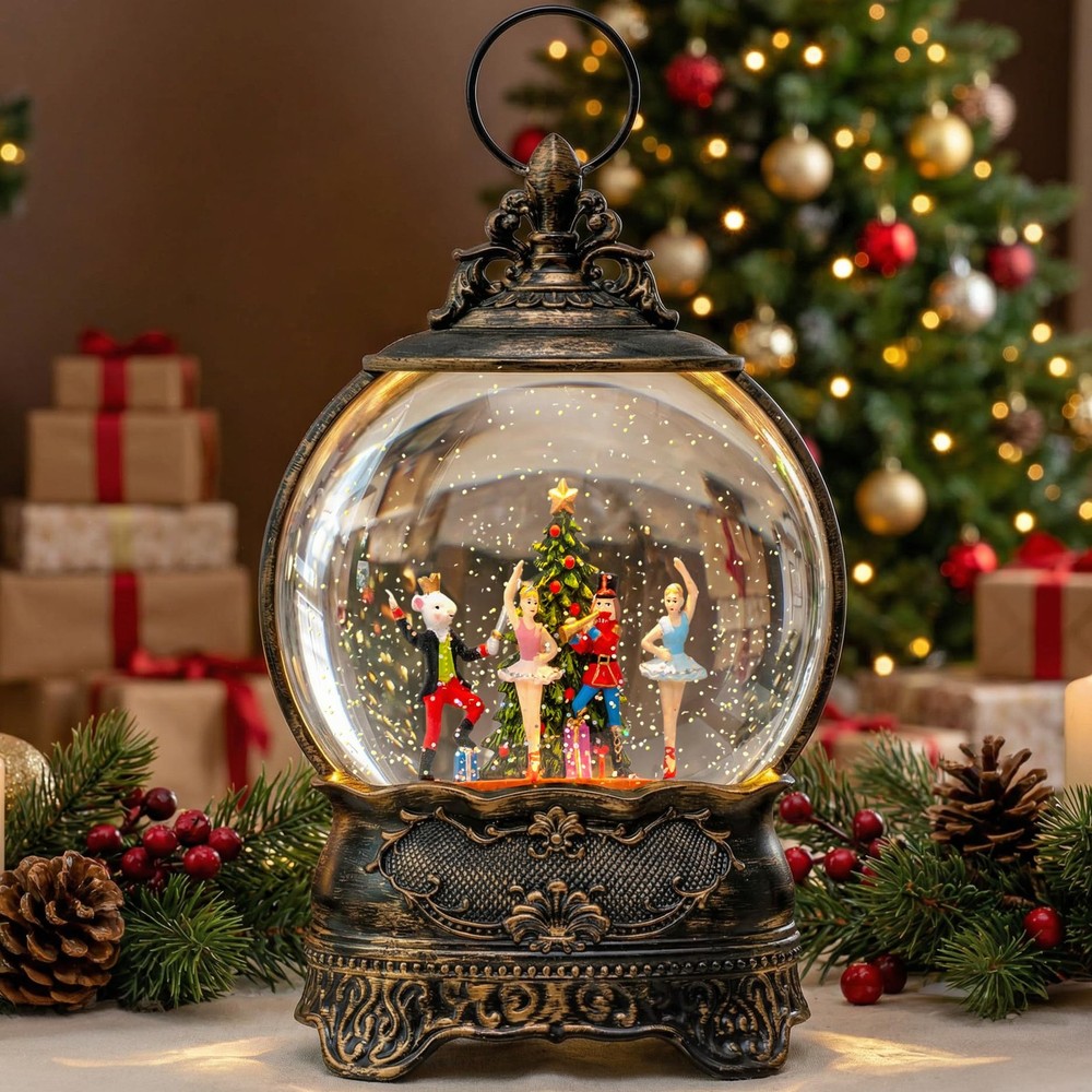 Christmas Snow Globe Lantern, Clara Nutcracker and Mouse King Christmas Tree