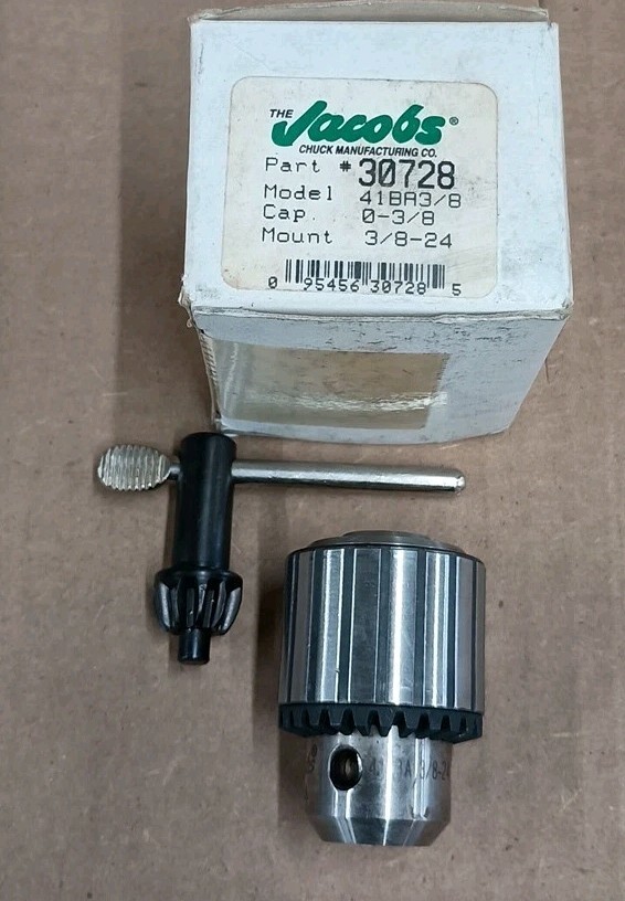 41BA 3/8 Jacobs Drill Chuck 3/8-24 Threaded Moun 30728