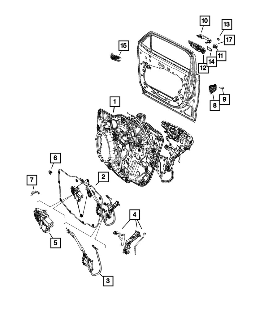 Genuine Mopar Door Handle Bracket Left 68414614AA
