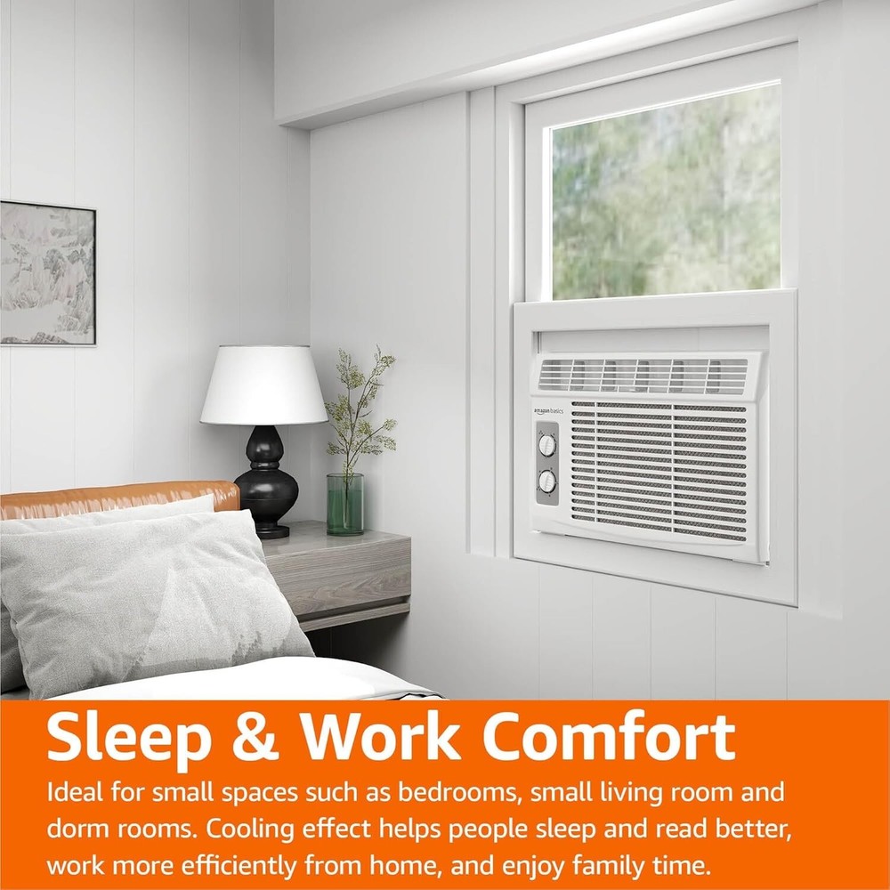 Energy-Efficient 5000 BTU AC Unit with Washable Filter & Adjustable Window Kit