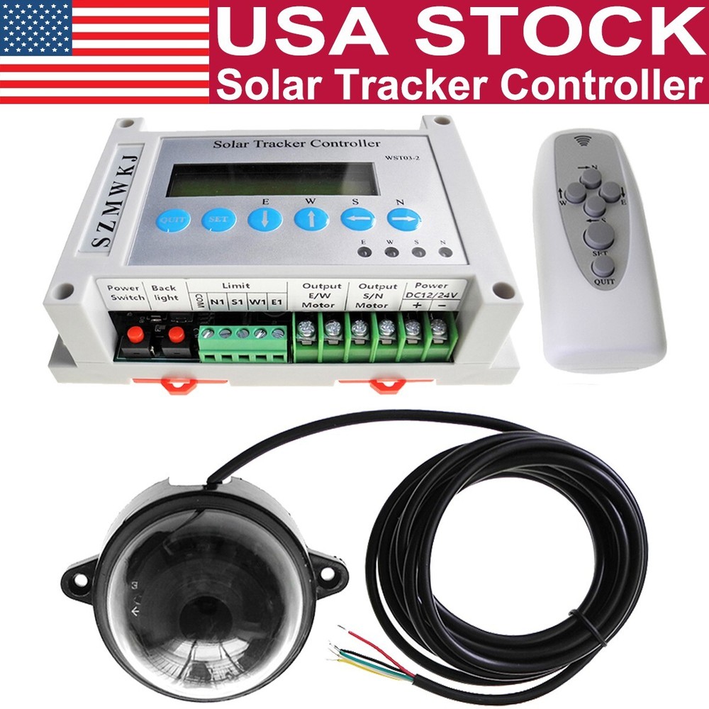 Electronic Dual Axis Solar Panel Sunlight Tracking System Tracker LCD Controller