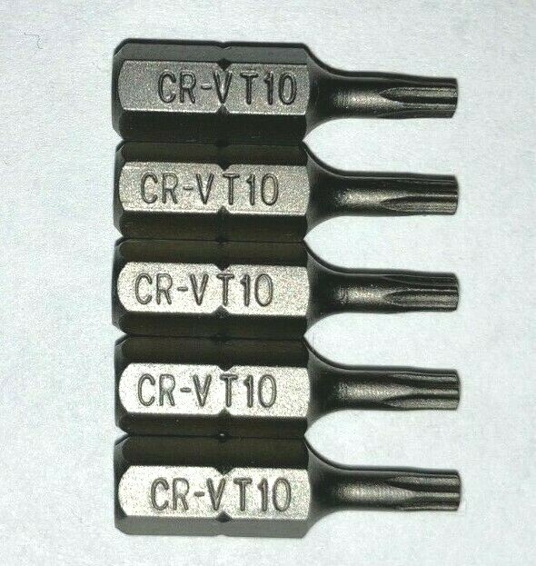 Silverhill Tools A5B5PT10 5 pack T10S 5 point security bits