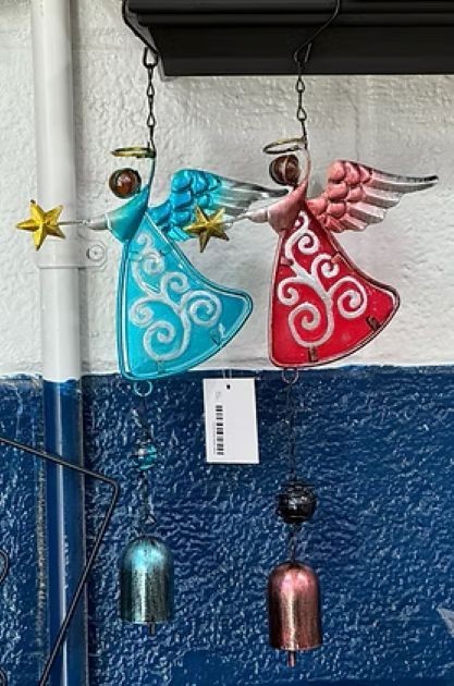 Metal Angel Windchime - Red