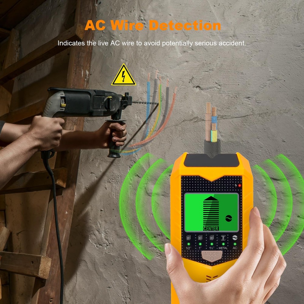 Stud Finder Wall Scanner, 5 in 1 Detector with Smart Microprocessor Chip and HD