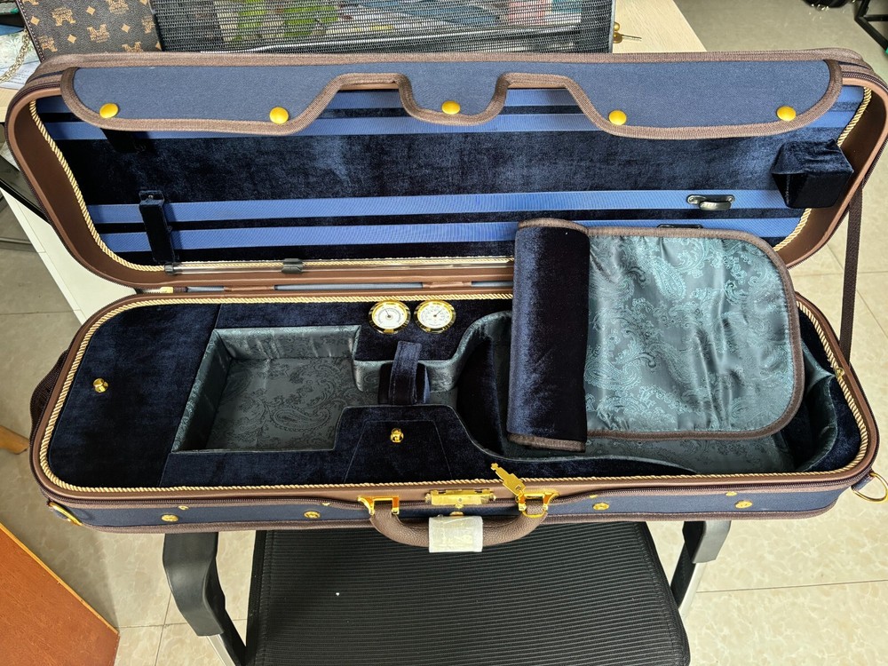 Advanced 4/4 Violin case Wooden Case handle straps 4pcs bows hard protective