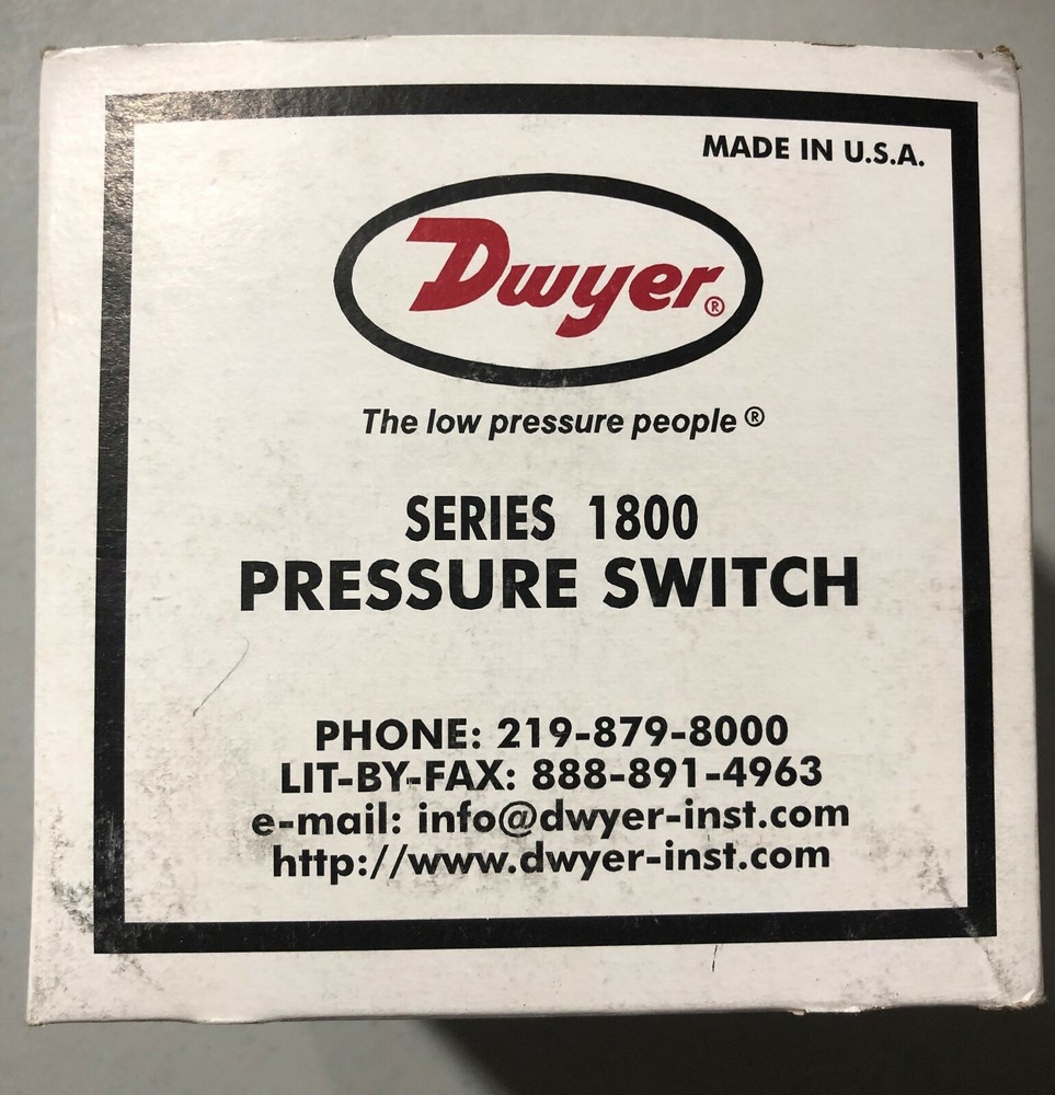 Switch, Pressure; Dwyer; 1.5 - 5 in W.C.; # 1996-5