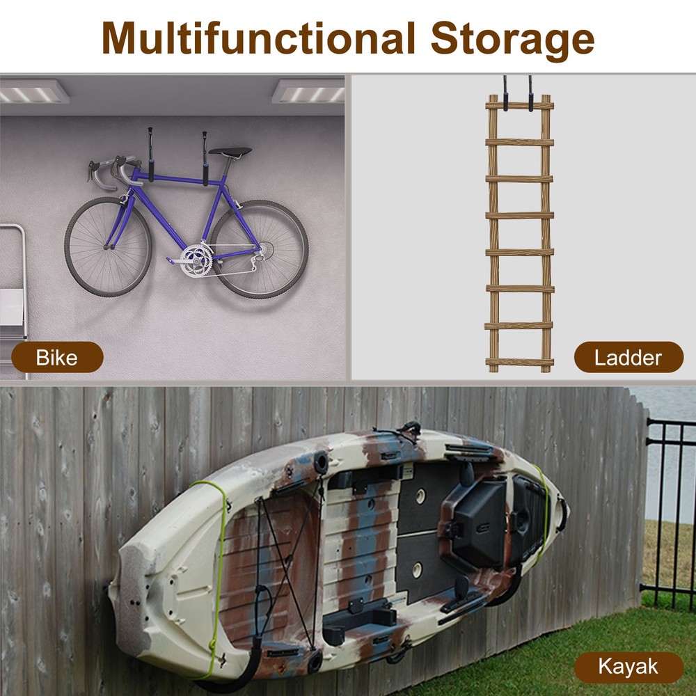 4 PACK 15 Inch Garage Storage Hooks(120Lbs Capacity)