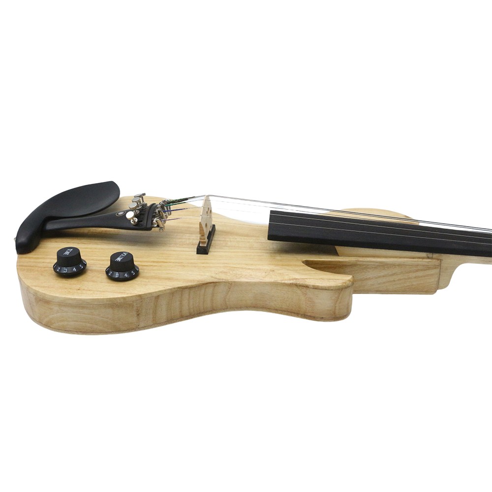 5 String 4/4 Electric Violin Large Jack Style Solid Wood with Case Shoulder Rest