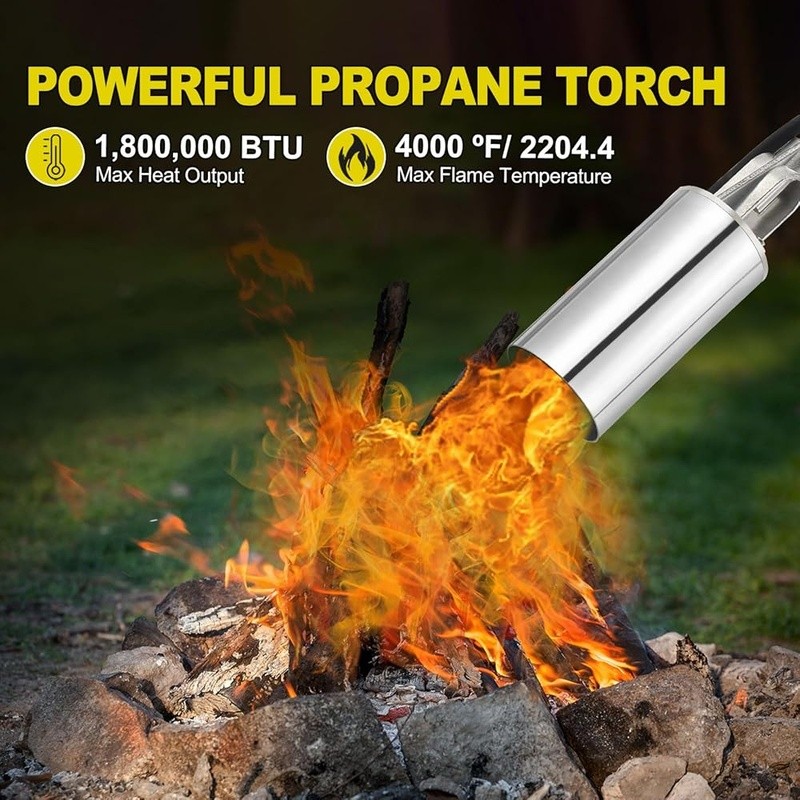 Powerful Weed Torch 1800000 BTU Ergonomic Design Propane Adapter Flame Control
