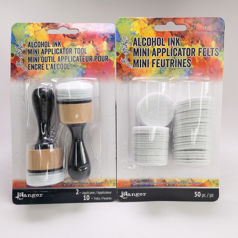 Tim Holtz Alcohol Ink Mini Applicator Tool & 50 Replacement Felts Bundle