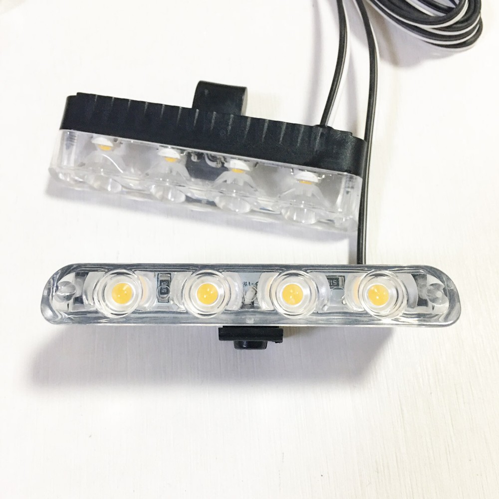 4x Car Front Grille LED Emergency Strobe Flash Warning Light Remote Control Kits