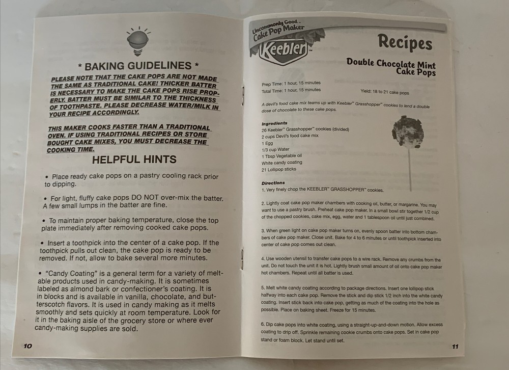 Cake Pop Maker Keebler Uncommonly Good Model CPM-1K In Original Box Tested