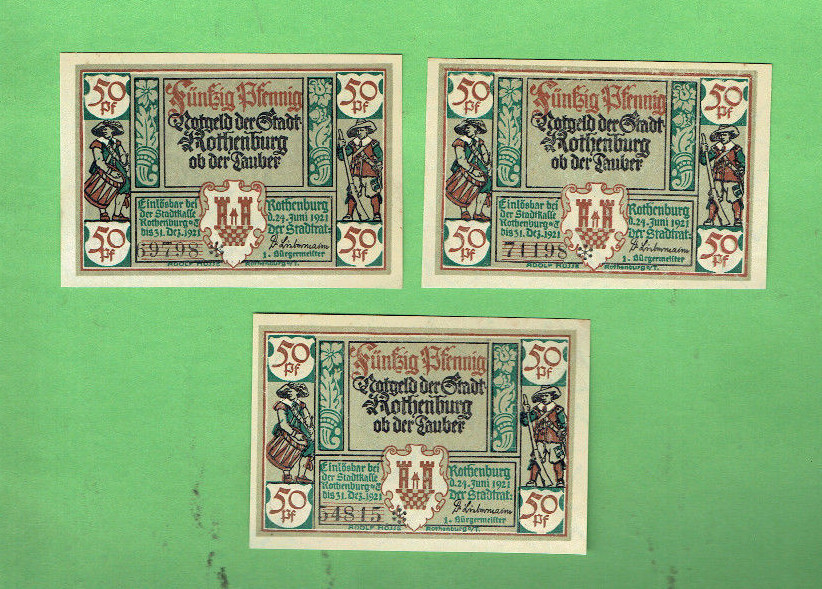 #D403. 7. THREE(3) GERMAN NOTGELD NOTES