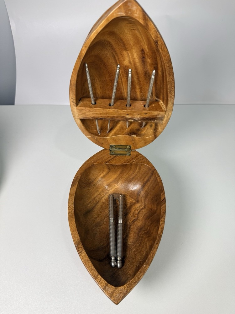 Vintage Walnut Shaped Nutcracker Bowl And Nit Cracker Tools