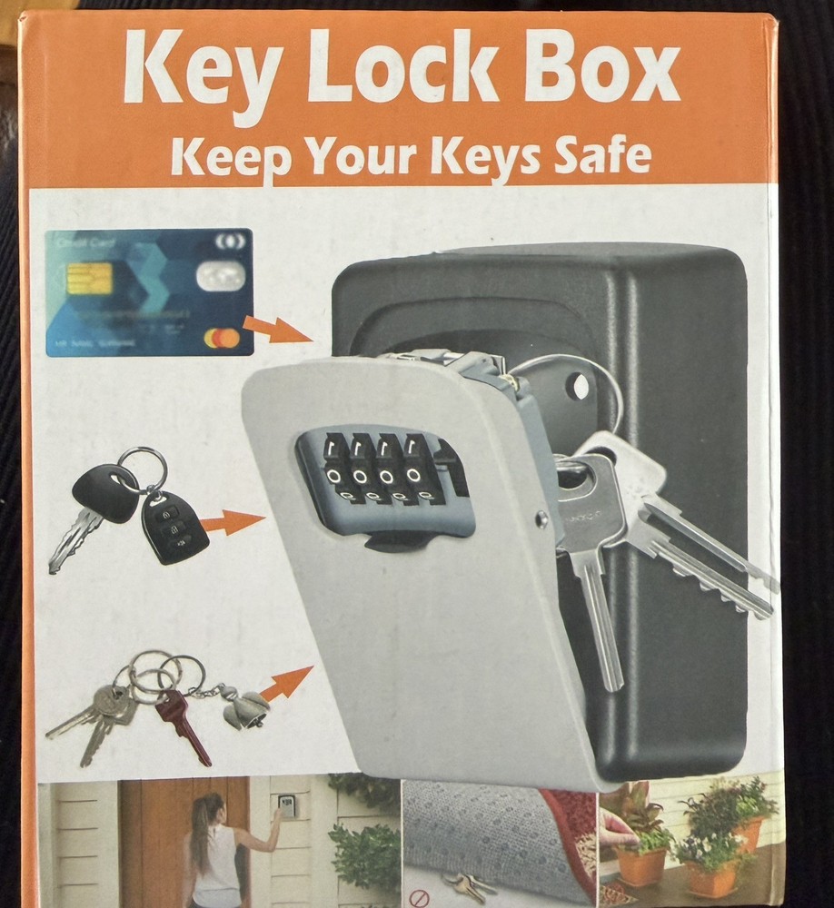 4 Digit Combination Key Safe Lock Box Wall Mount Security Storage Case Organizer