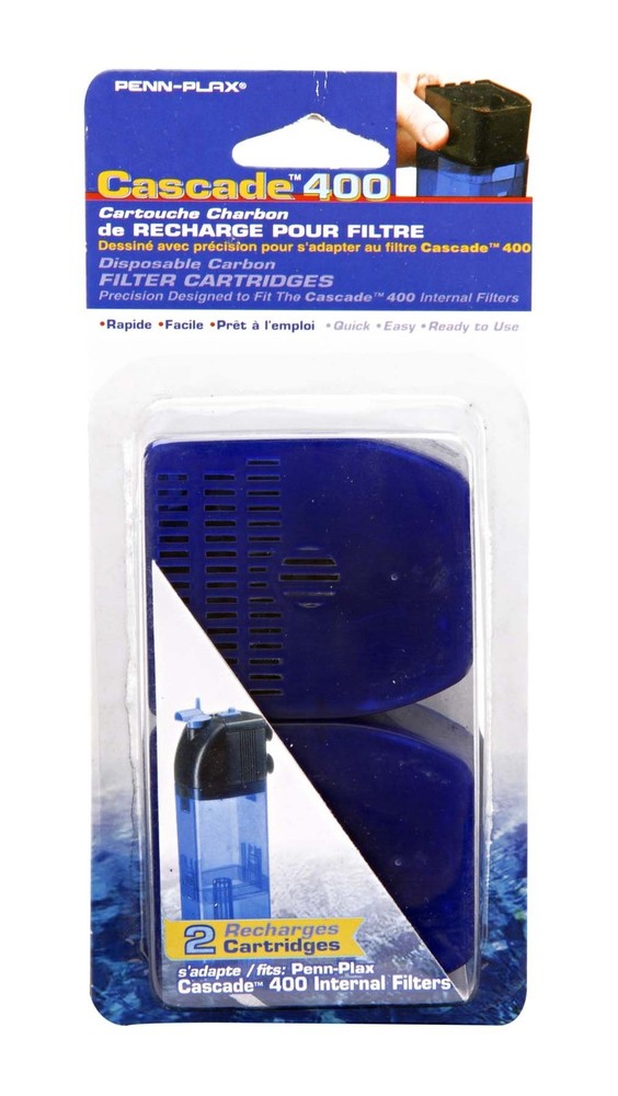 Penn Plax Cascade 400 Filter Replacement Carbon Cartridges 2 Pack